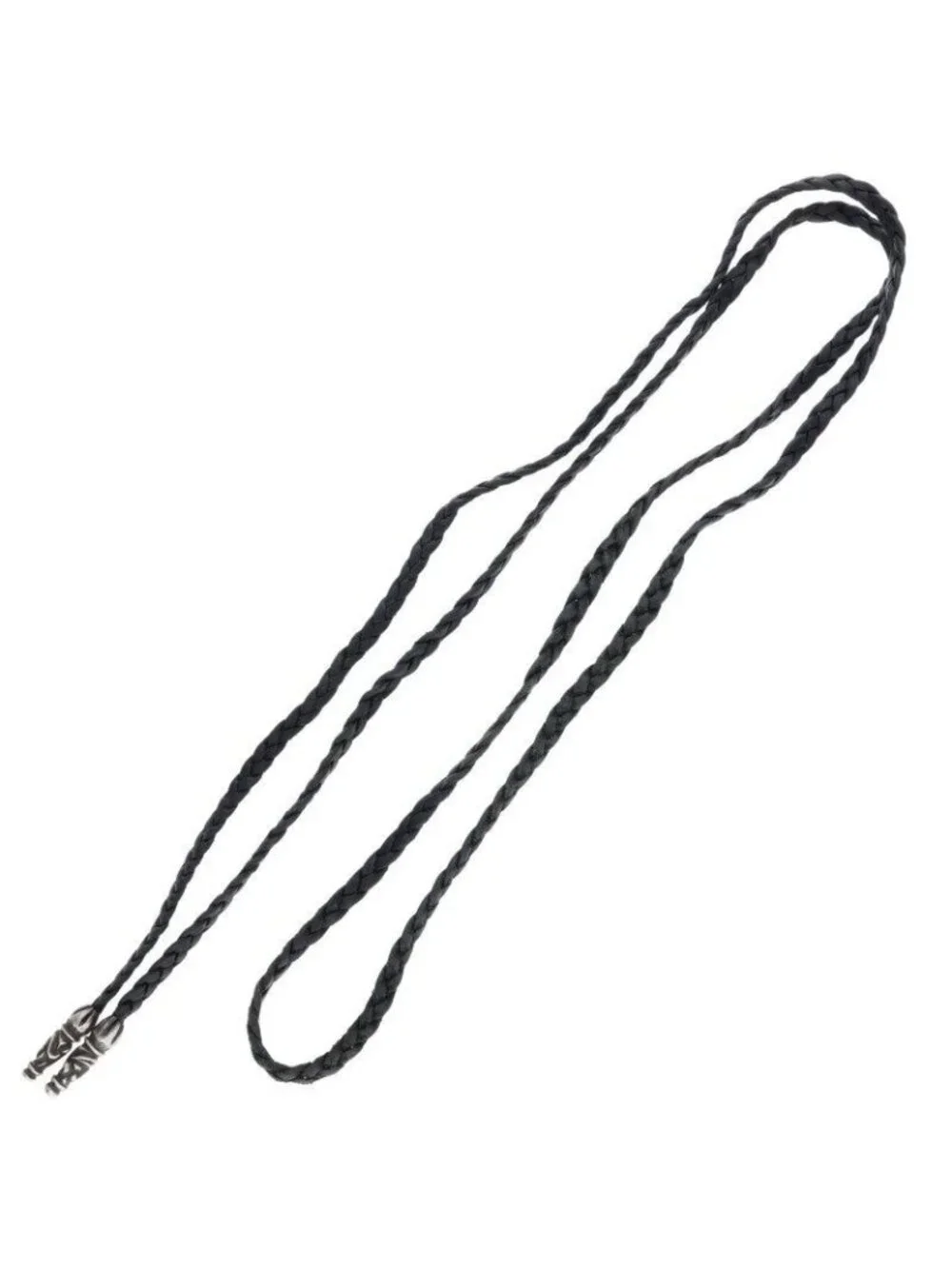 Chrome Hearts Leather Braid Large Scroll Blade Necklace
